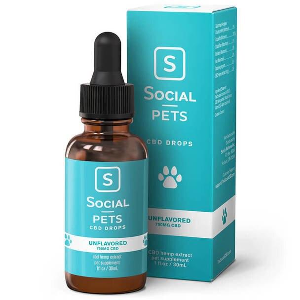Cbd For Pets Social - CBD Pet Tincture - Broad Spectrum Unflavored - 250mg-750mg