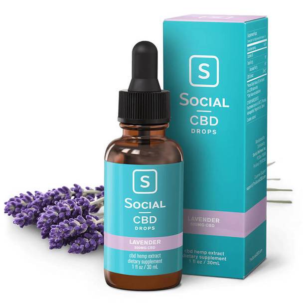 CBD Tinctures Social - CBD Tincture - Lavender Drops - 500mg-2000mg