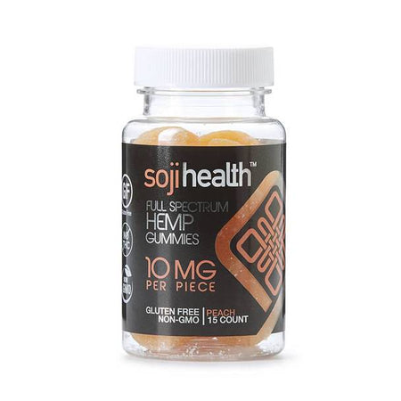 CBD Edibles Soji Health - CBD Edible - Peach Gummies - 15pc-10mg