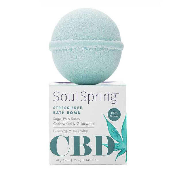CBD Cream SoulSpring - CBD Bath - Stress-Free Bath Bomb - 75mg