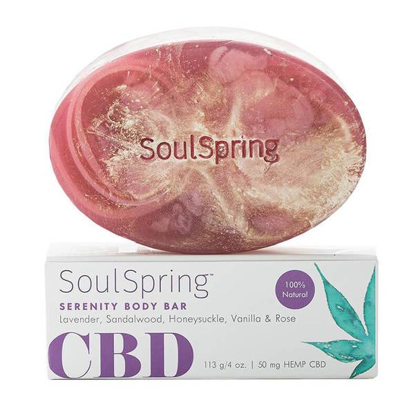 CBD Cream SoulSpring - CBD Bath - Serenity Body Bar - 50mg