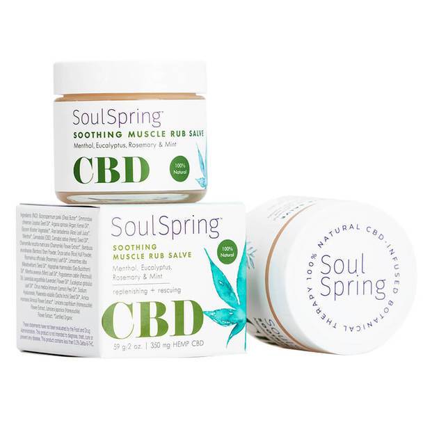 CBD Cream SoulSpring - CBD Topical - Soothing Muscle Rub Salve - 350mg