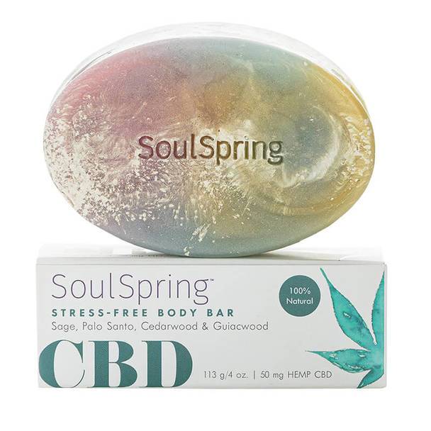 CBD Cream SoulSpring - CBD Bath - Stress-Free Body Bar - 50mg