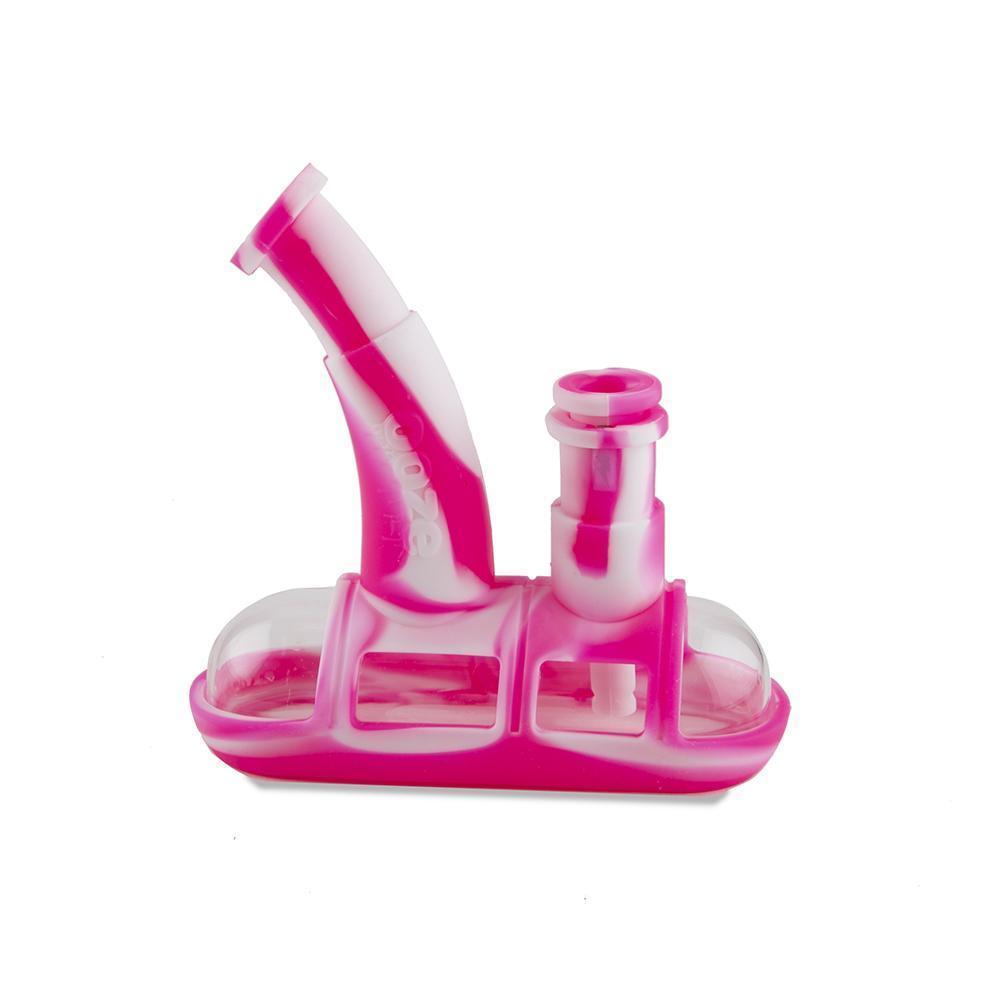 silicone bong Ooze Steamboat Silicone Bubbler - Pink / White