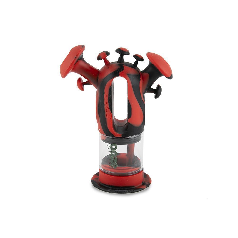 silicone bong Ooze Trip Pipe Silicone Bubbler - Black / Red