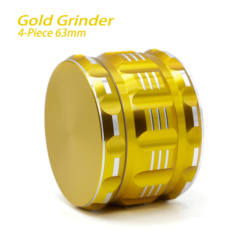 bong accessories Waxmaid 4-Piece Polygon Herb Grinder Gold 63mm