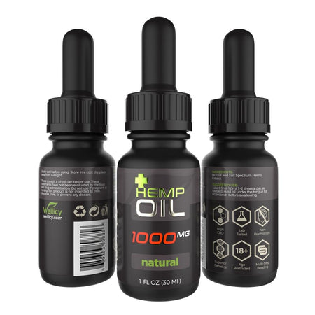CBD Tinctures Wellicy CBD Hemp & MCT Oil Tincture - Natural