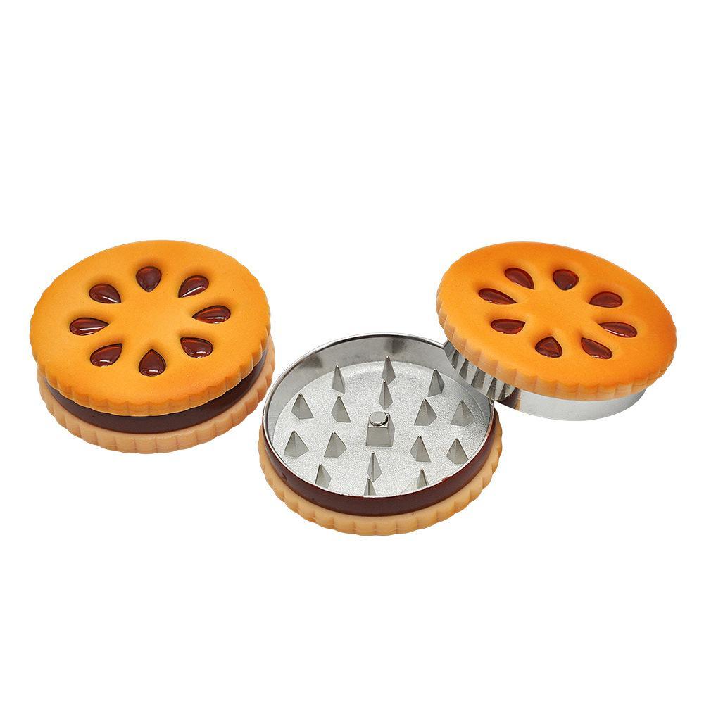 Bong Attachments Biscuit Shape Stealthy Novelty Herb Grinder 2 Layer 56MM