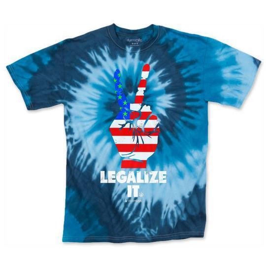 t-shirts Men's Blue Legalize It Tie Dye Tee