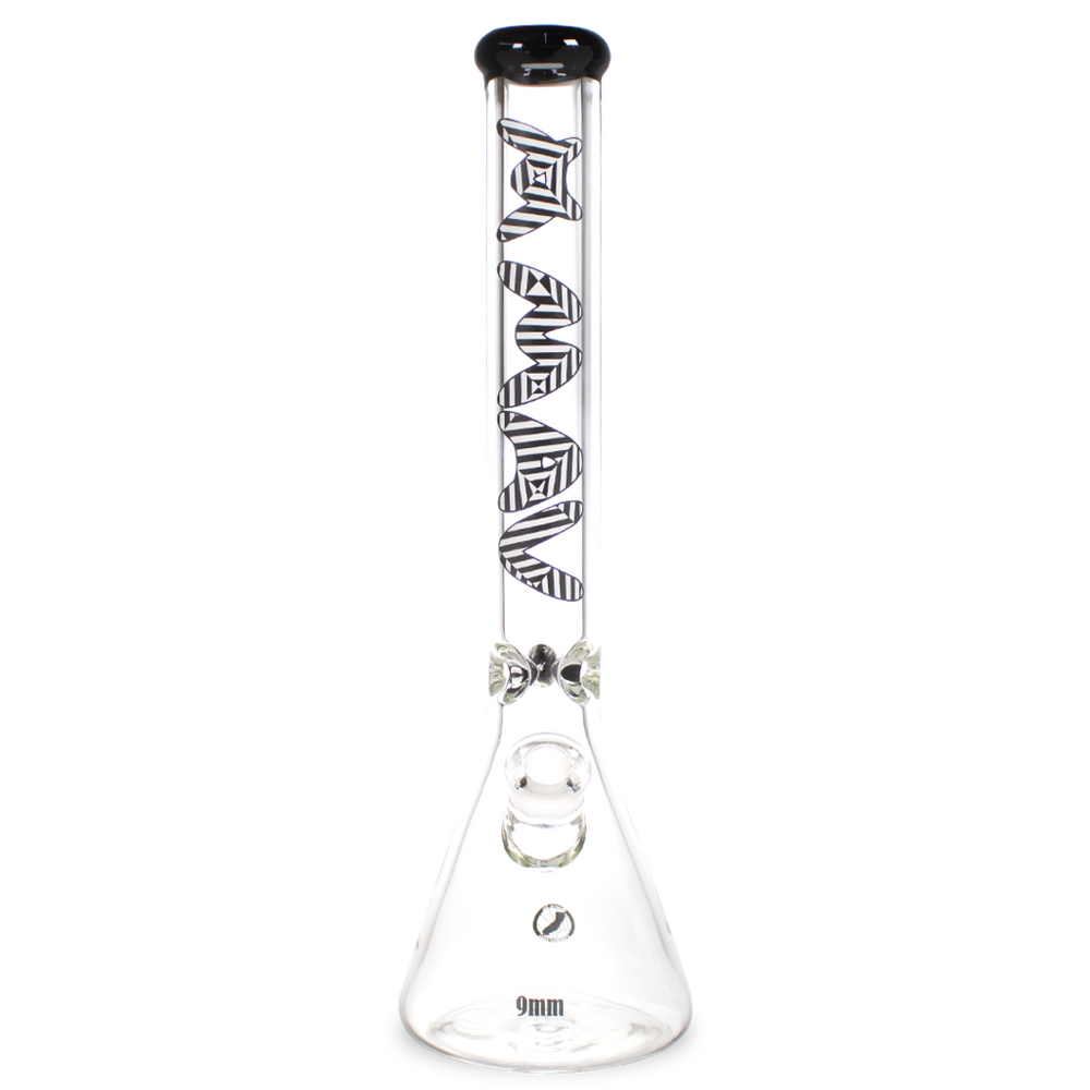 Bongs Maverick Glass - 9mm Beaker Bong Zebra Specialty Slab 18''