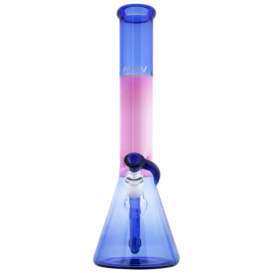 Beaker bongs 15" x 5mm beaker bong pink and blue cotton candy