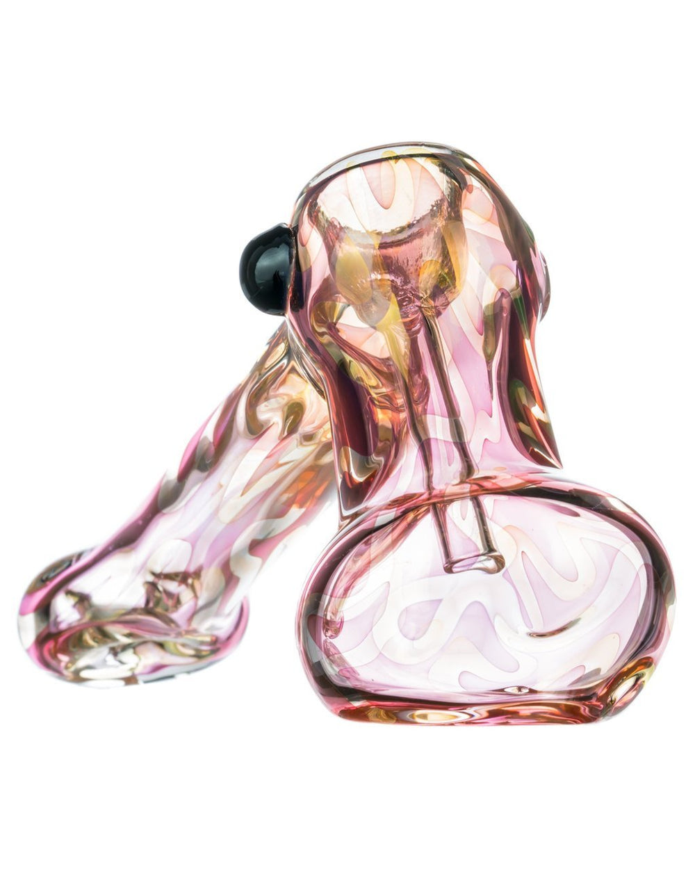 Bubblers BoroDirect - Fumed Hammer Bubbler with Pink Highlights