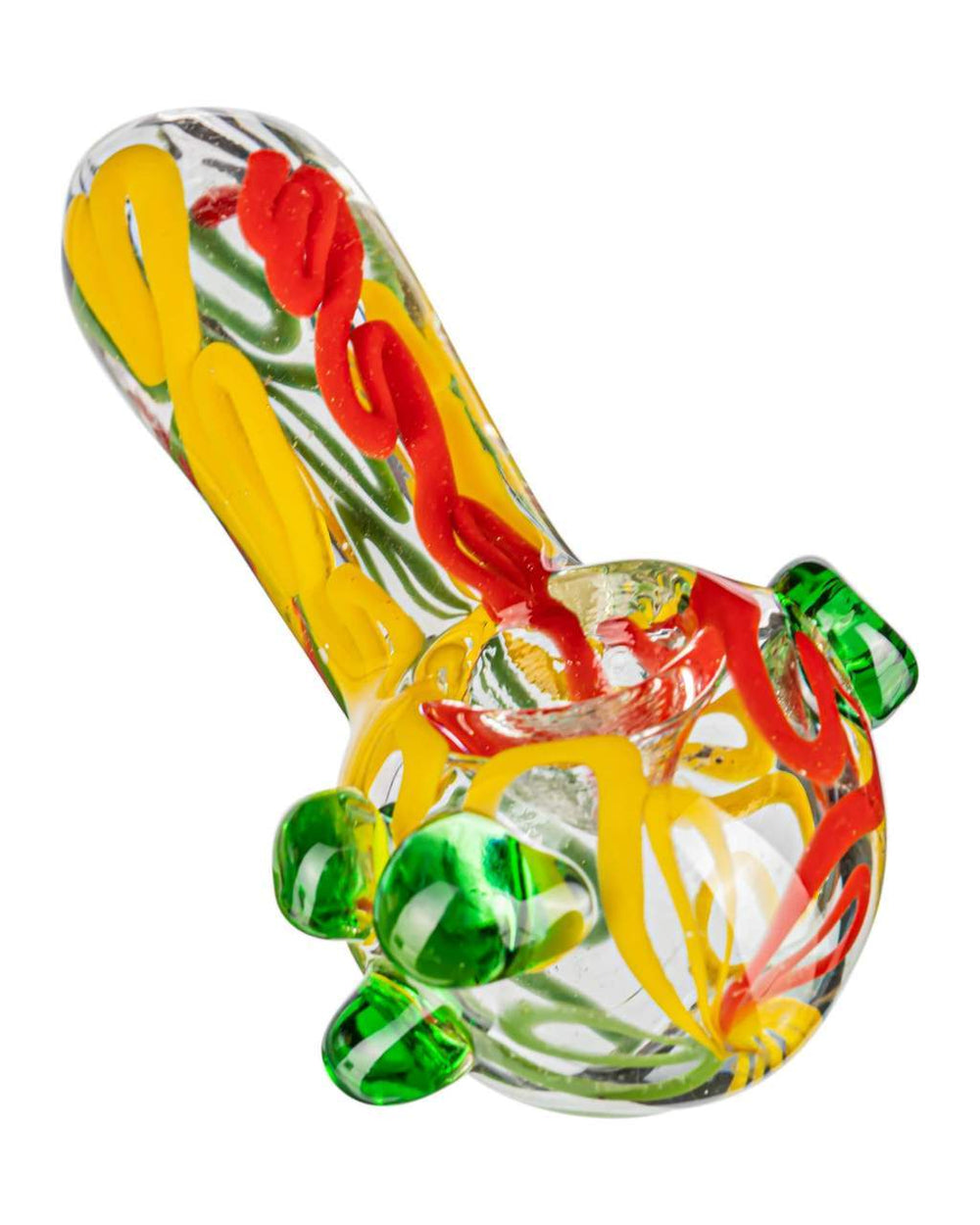 Hand Pipe Thick Latty Rasta Spoon w/ Marble Accents
