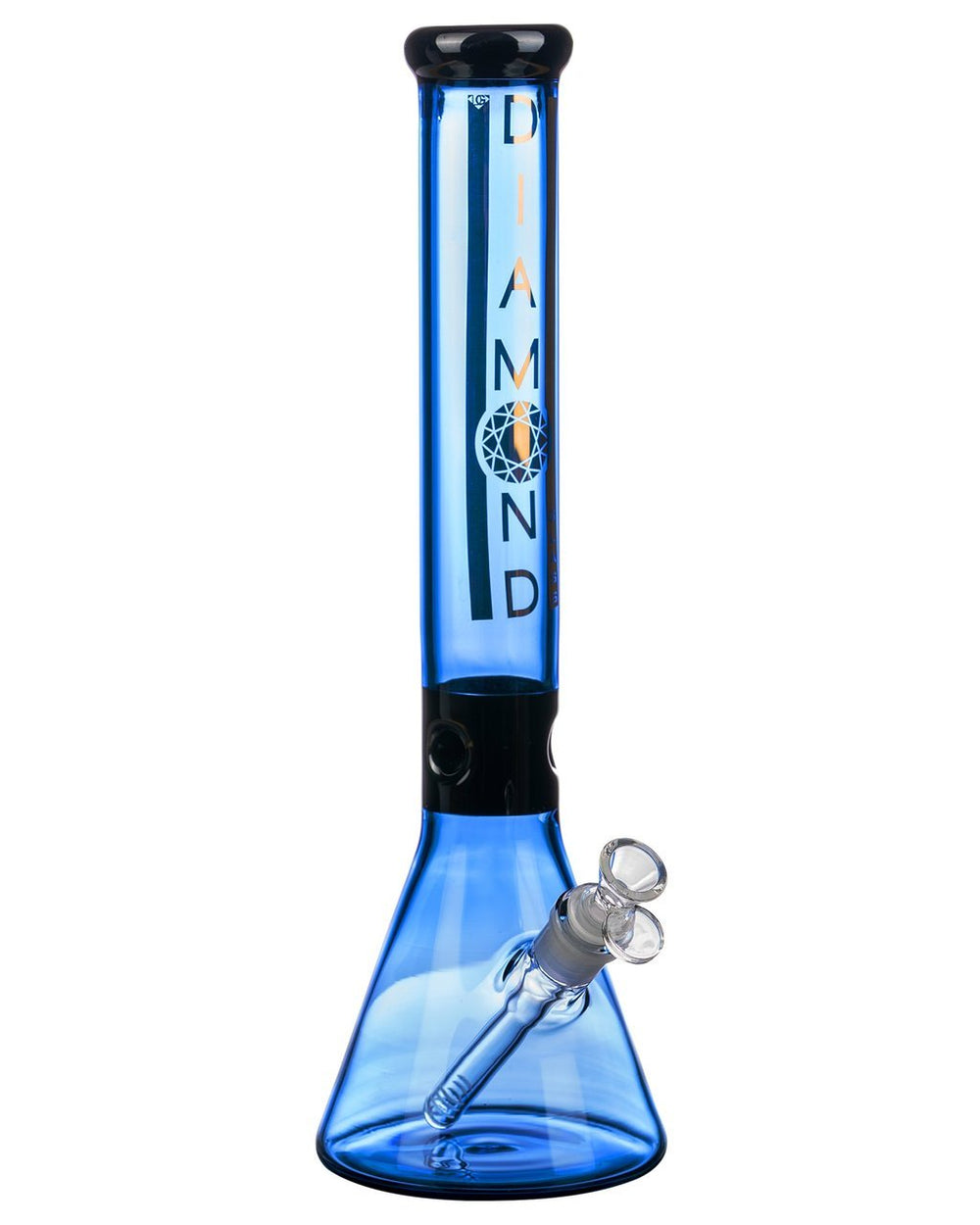 Bongs Diamond Glass - Black Collared Beaker Bong 15''
