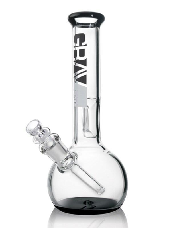 Water Pipes Grav - Round Base Water Pipe with Geoemtric Ice Pinch