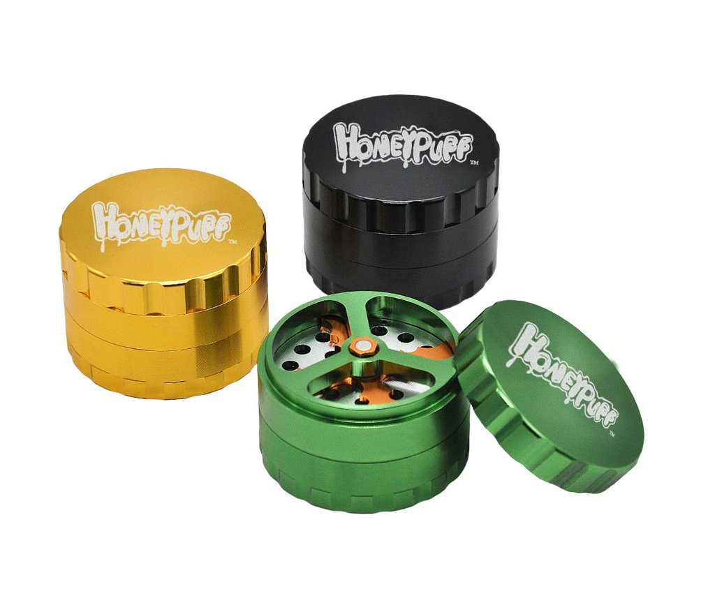 Bong Attachments Honeypuff Blade Runner Herb Grinder 4 Layer 61 MM (3 Color)