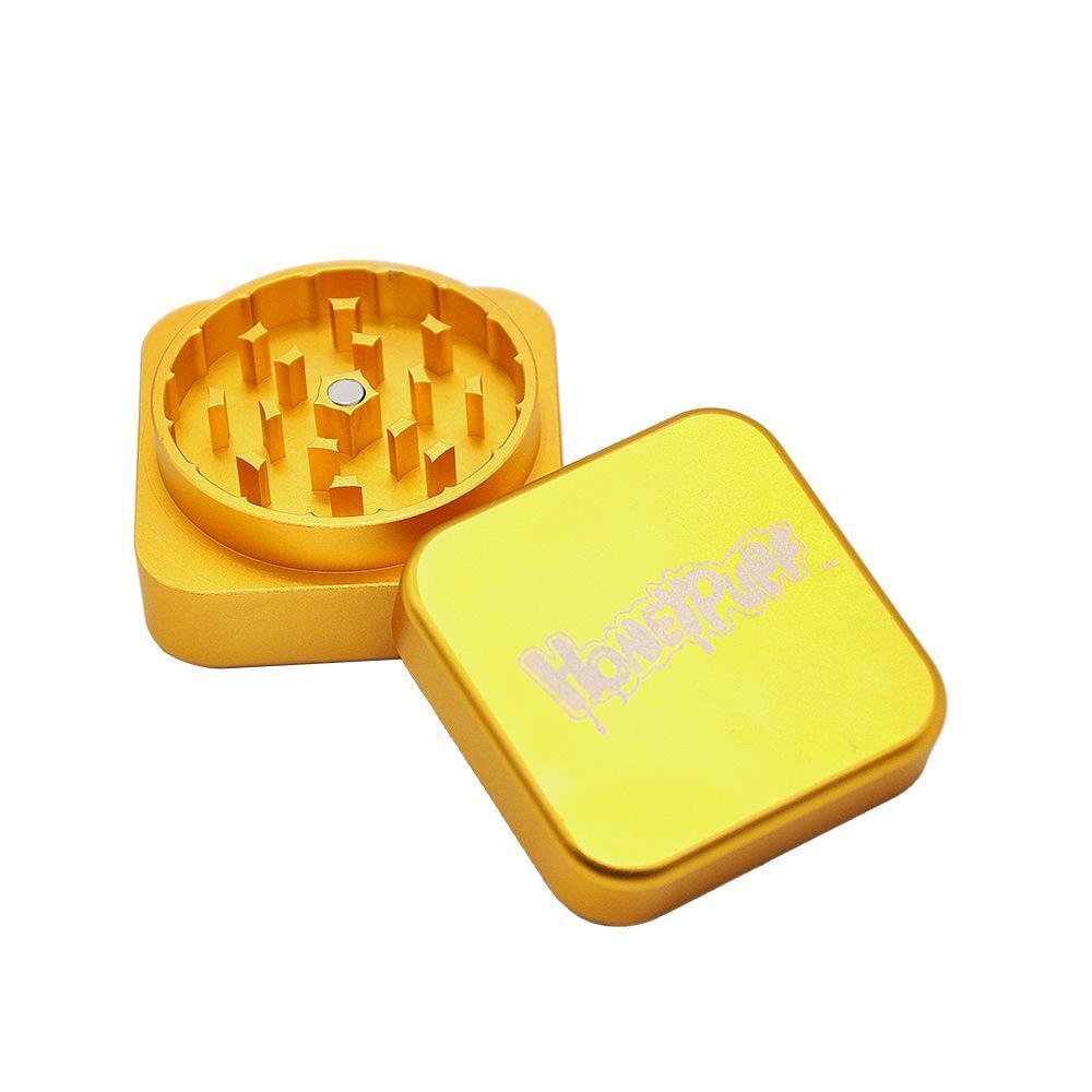Bong Attachments Honeypuff Square Novelty Herb Grinder 2 Layer 47MM (2 Color)