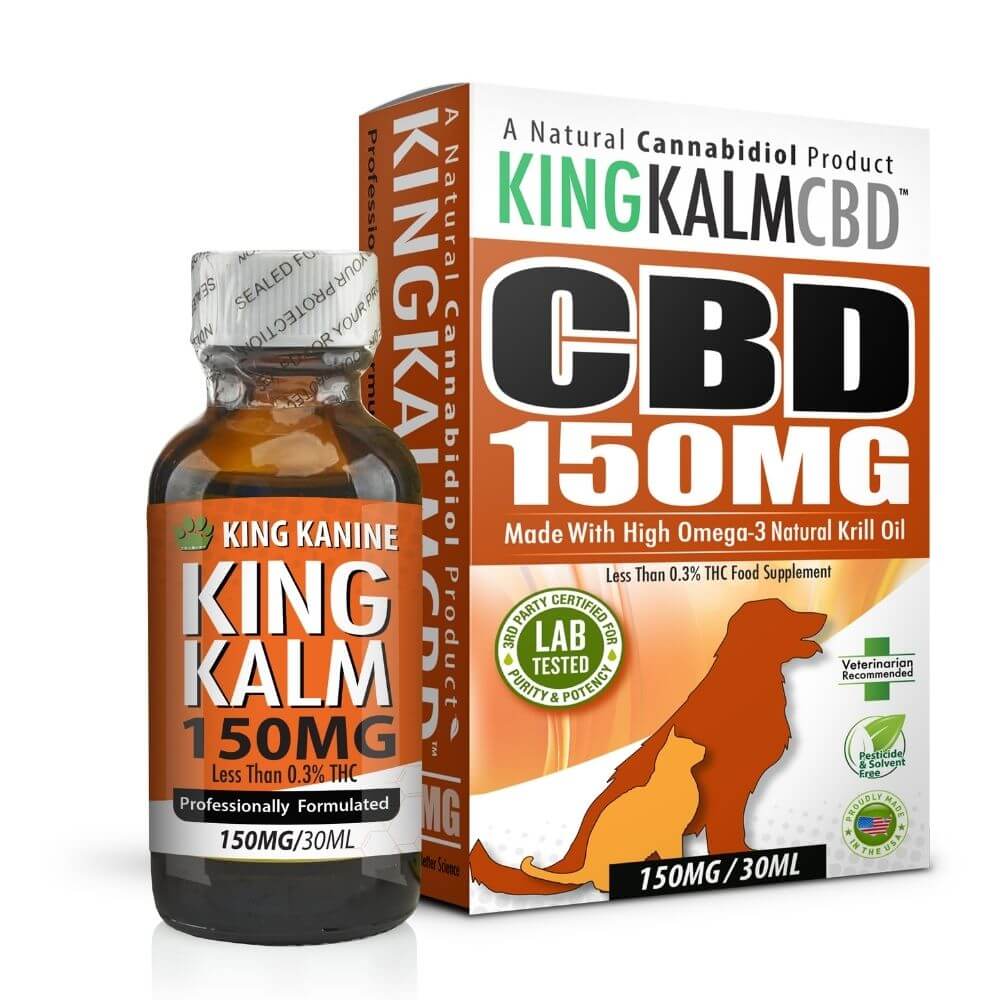 KING KALM™ CBD 150mg - Medium Size Pet Formula (5mg of CBD per 1ml)