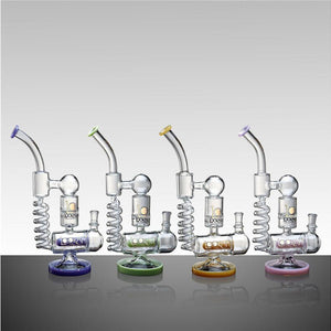 Vaporizers 12.5" LOOKAH Glass Dab Rig Spiral Percolator Water Pipe