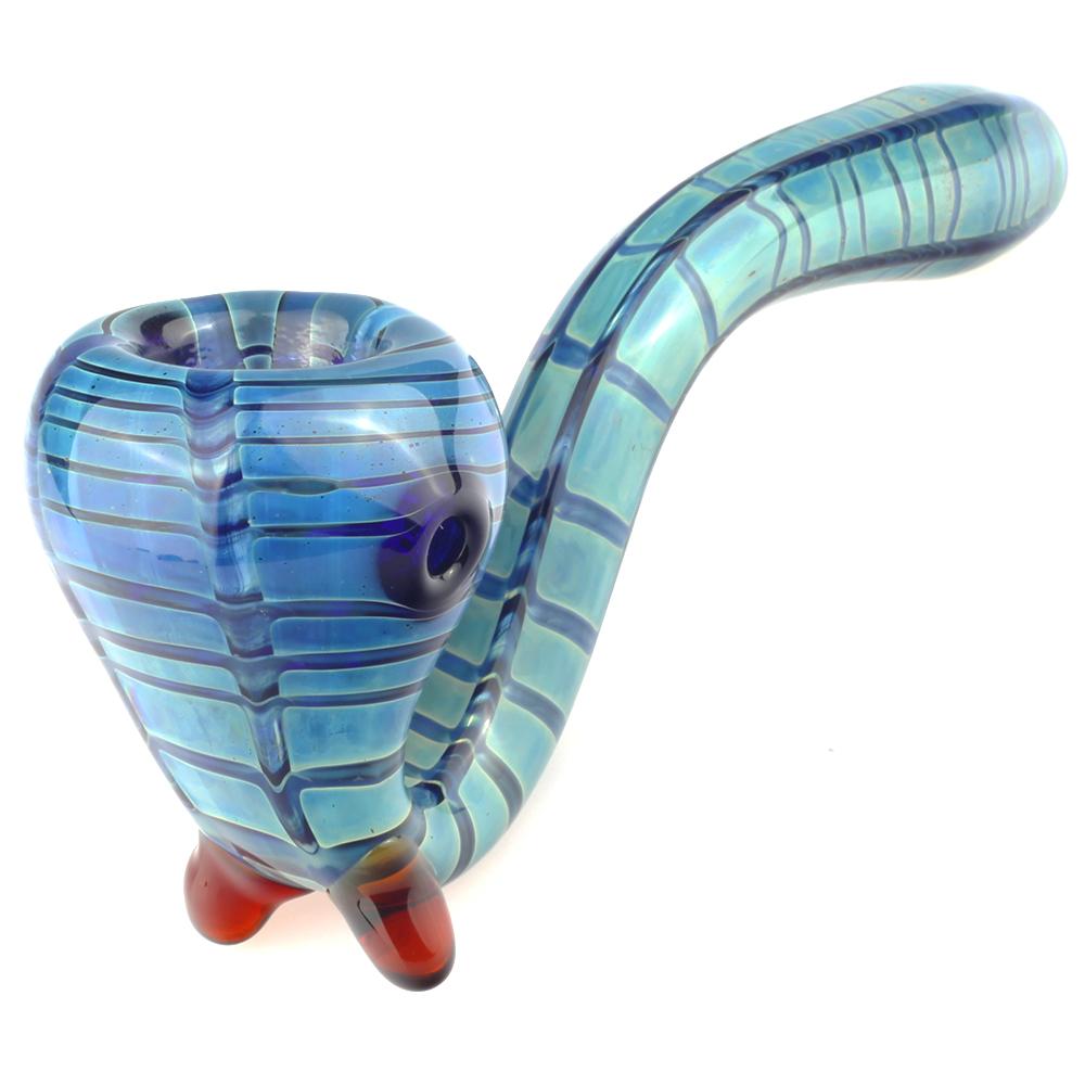 Gandalf Pipes Blue Wrap and Raked Sherlock Pipe
